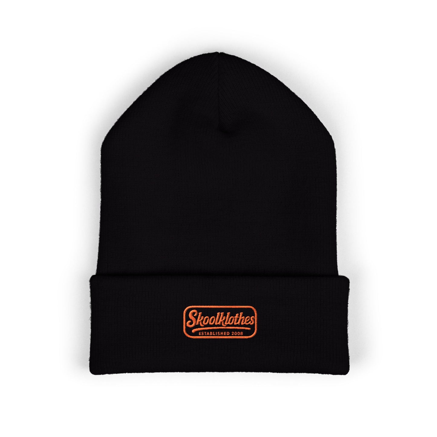 Embroidered Classic Cuffed Beanie — Retro 'Skoolklothes Skull