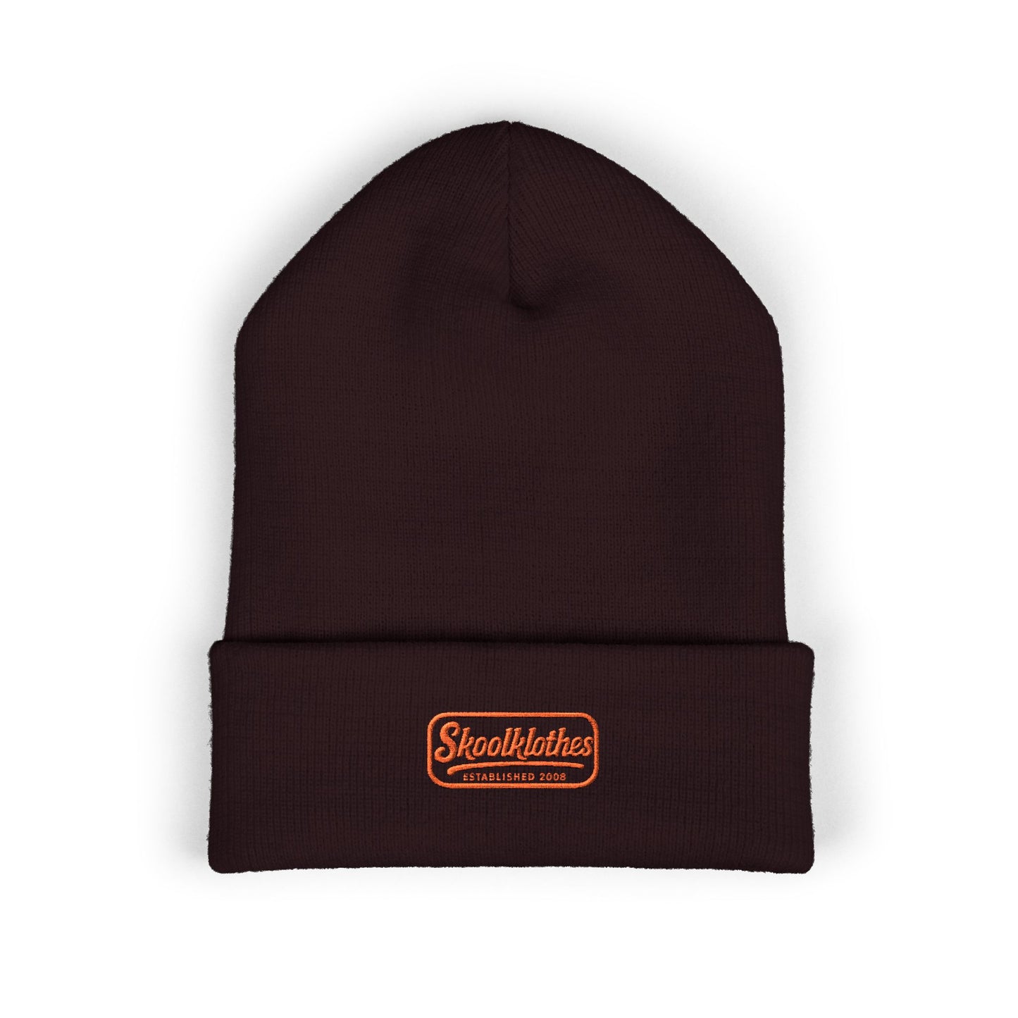 Embroidered Classic Cuffed Beanie — Retro 'Skoolklothes Skull