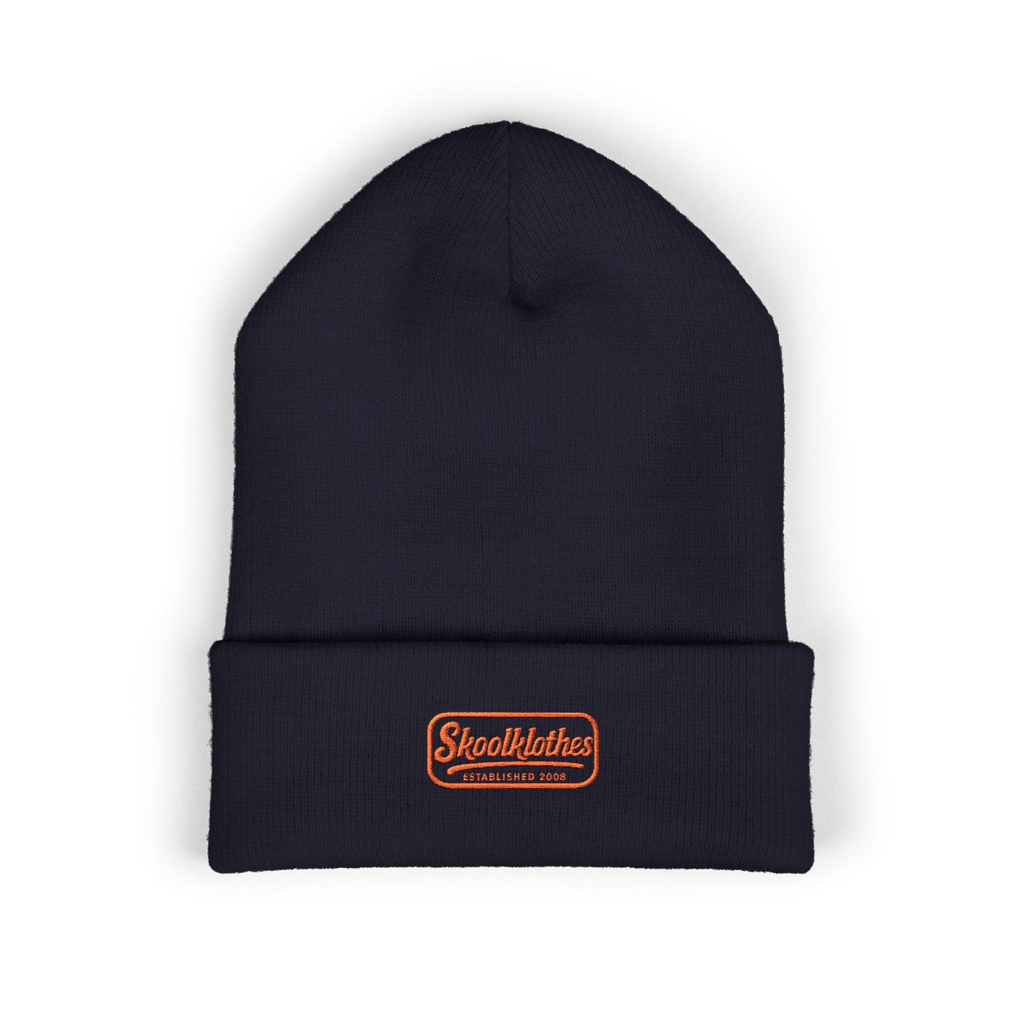 Embroidered Classic Cuffed Beanie — Retro 'Skoolklothes Skull
